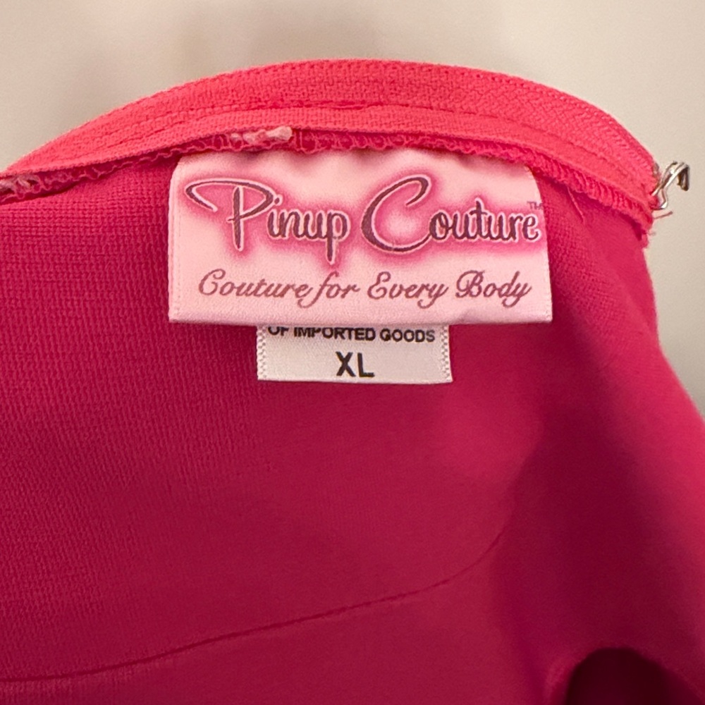 Pinup Couture Vibrant Pink Dress Size XL Stretch Princess Aurora Disney Dapper - Picture 2 of 13